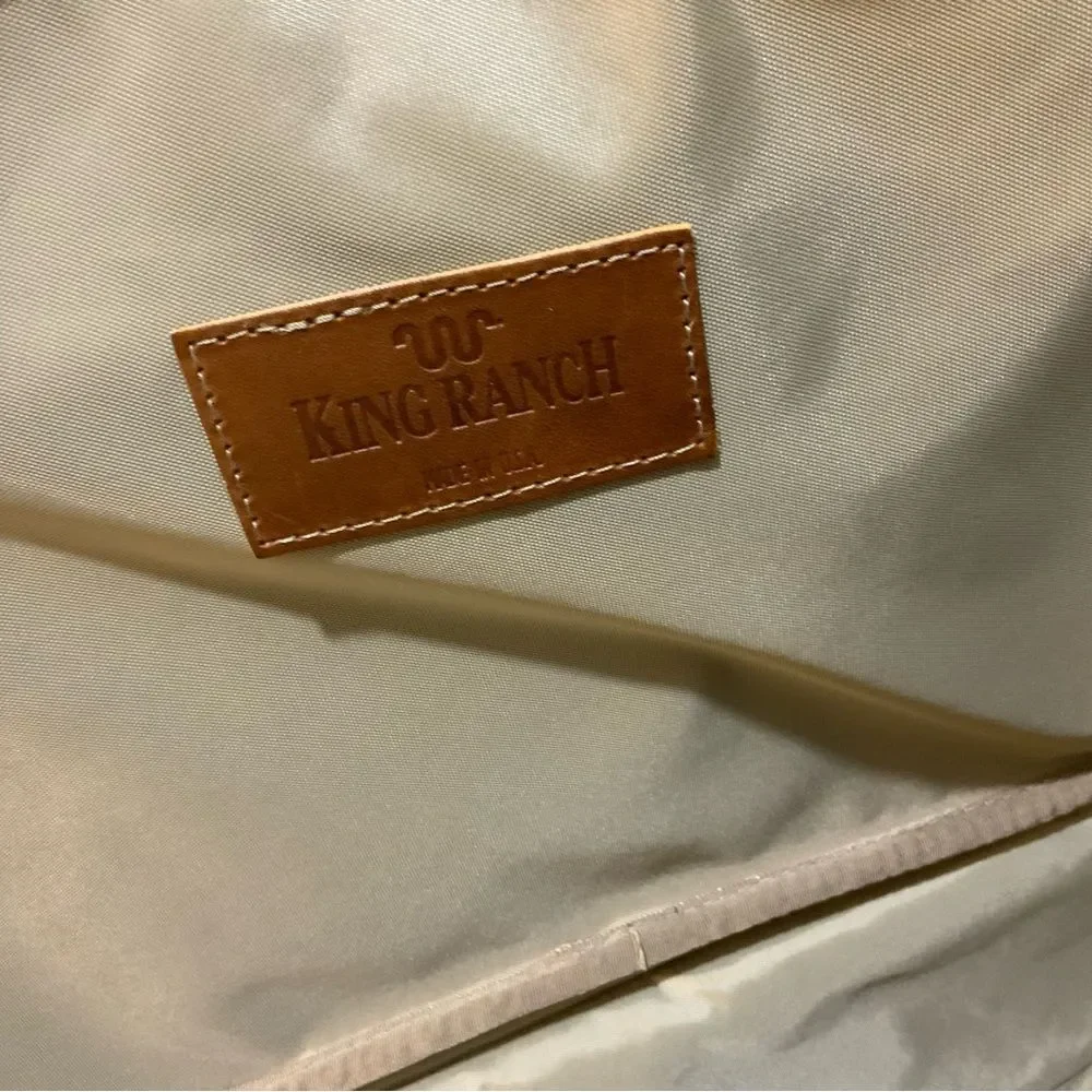 King Ranch, leather trim suitcase roller bag carry-on, luggage 18”